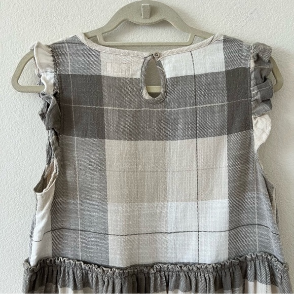 NWT UpWest Plaid Flannel Mini Dress Easy Flutter Sleeve Coastal Cowgirl M - Picture 12 of 16